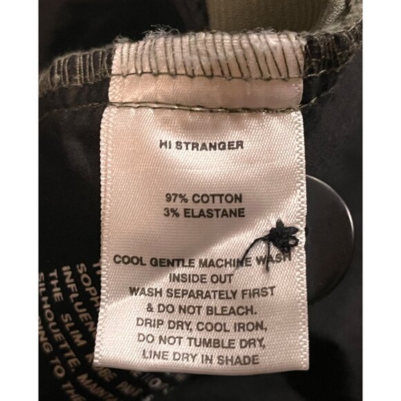 I Love Ugly Medium Olive Green Corduroy Slim Kobe Cropped Leg Straight Fit Pants - Picture 8 of 8